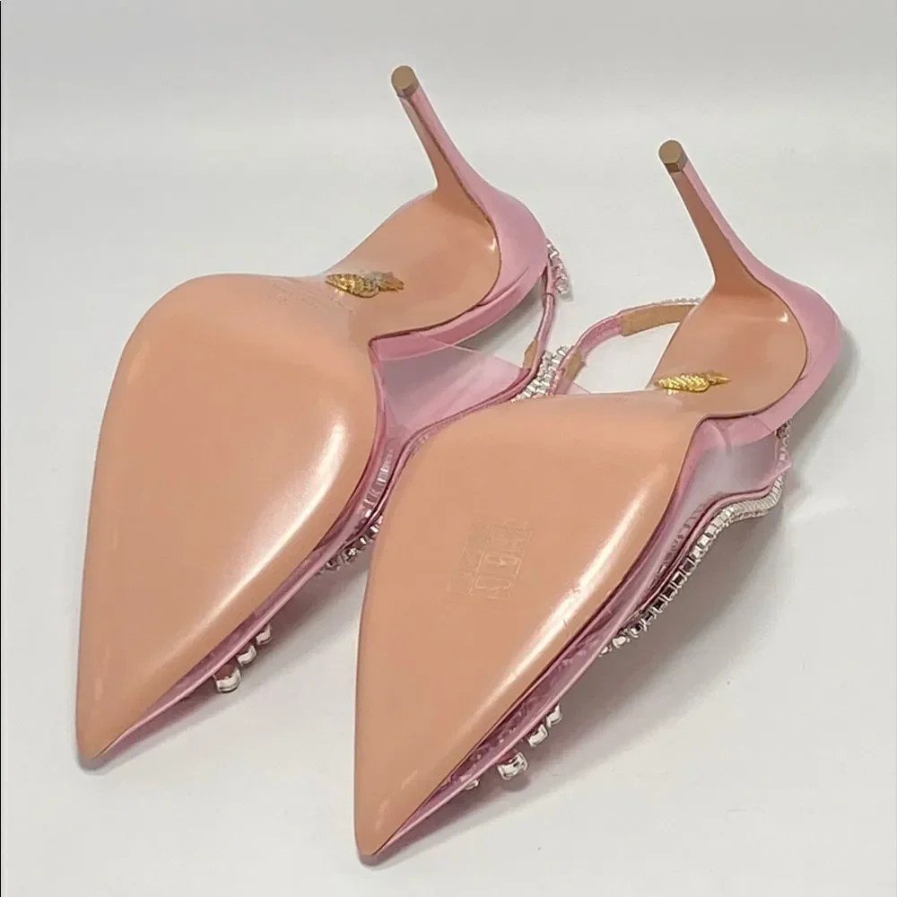 Aquazzura Seduction 105mm crystal-embellished pumps size 38